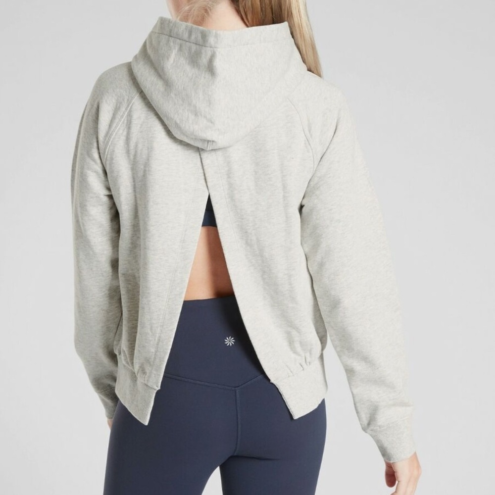 Athleta Heather Gray Hoodie with Open Back Detail - Picture 2 of 5